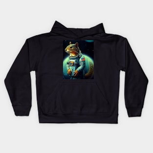 Adorable Squirrel In Astronaut Costume Kids Hoodie